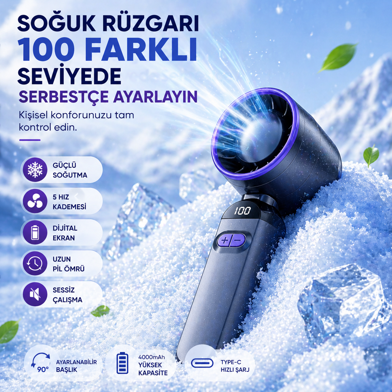 YUBERRA™ Cep Tipi Soğutucu Fan